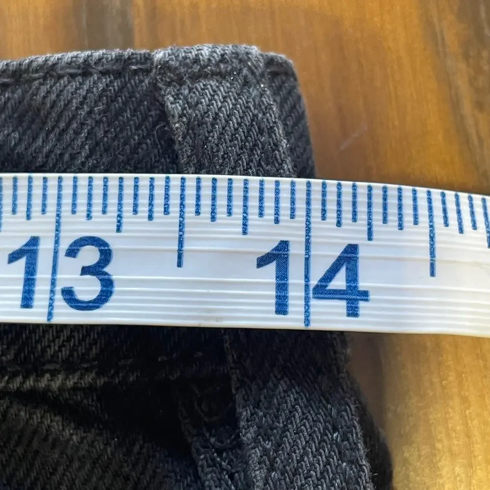 Free People We The Free Blk Denim Distressed Button Fly Mini Skirt size 25